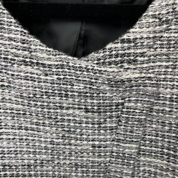 🍁 Liz Claiborne Tweed Blazer Lined Coat Jacket sz L Two Snap Neck Closure - Picture 4 of 6